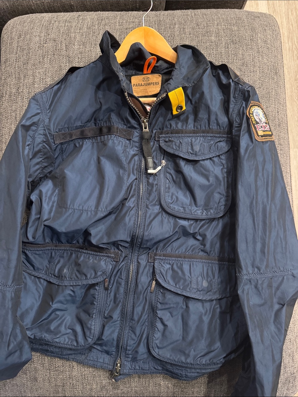 Parajumpers Men's Navy Field Jacket with Yellow Tab